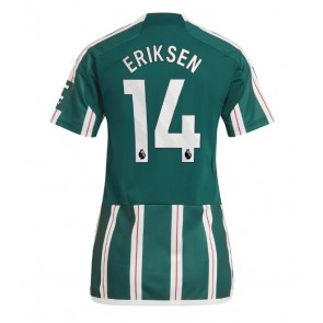 Manchester United Christian Eriksen #14 Replika Udebanetrøje Dame 2023-24 Kortærmet